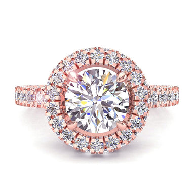 Anello con diamante tondo 1.50 carati Viviane I / SI / Oro rosa 18 carati