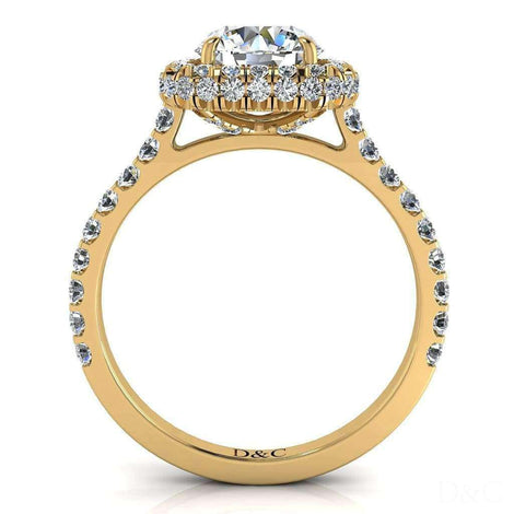 Bague de fiançailles diamant rond 1.60 carat or jaune Margueritta