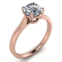 Capucine anello di fidanzamento con diamante tondo da 1.70 carati in oro rosa