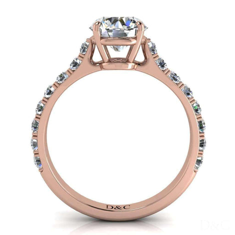 Bague de fiançailles diamant rond 1.70 carat or rose Rebecca