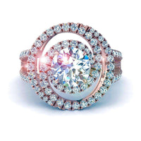 Anello di fidanzamento con diamante tondo in oro rosa 1.70 carati Venezia