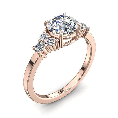 Anello di fidanzamento Hanna con diamante tondo da 1.76 carati in oro rosa