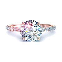 Anello di fidanzamento Jenny in oro rosa 1.80 carati con diamante tondo