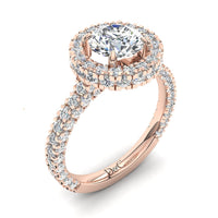 Anello di fidanzamento Viviane in oro rosa 1.80 carati con diamante tondo