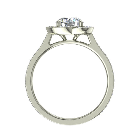 Anello di fidanzamento Vittoria con diamante rotondo in oro bianco 2.40 carati