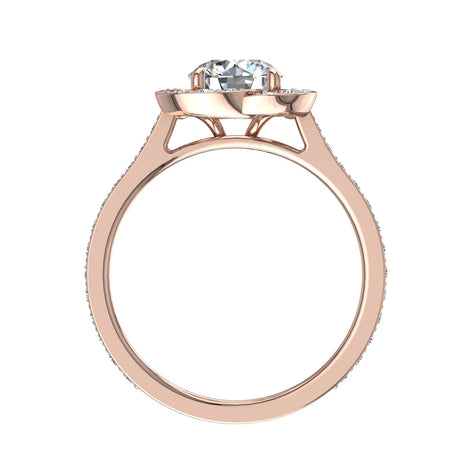 Anello Vittoria con diamanti rotondi in oro rosa 2.40 carati
