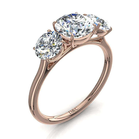 Anello di fidanzamento Alizia in oro rosa 2.00 carati con diamante tondo