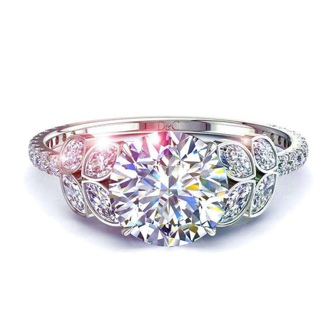 Anello di fidanzamento Angela in oro bianco 2.30 carati con diamante tondo