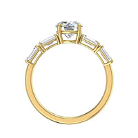 Bague de fiançailles diamant rond 2.40 carats or jaune Dora