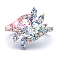 Bague diamant rond 2.40 carats or rose Lisette