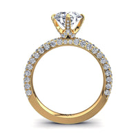 Anello di fidanzamento con diamante tondo 2.50 carati in oro giallo Lara