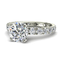 Bague de fiançailles diamant rond 2.70 carats or blanc Valentina