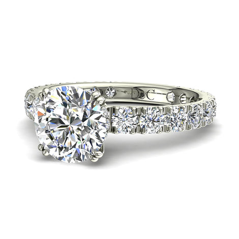 Anello di fidanzamento Valentina in oro bianco 2.70 carati con diamante tondo