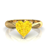 Bague de fiançailles saphir jaune coeur 0.50 carat or jaune Elodie