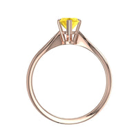 Anello di fidanzamento marquise zaffiro giallo Elodie in oro rosa 0.30 carati
