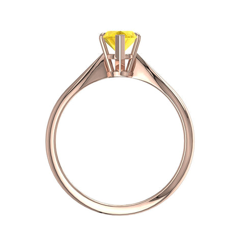Anello di fidanzamento marquise zaffiro giallo Elodie in oro rosa 0.30 carati