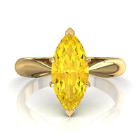 Anello di fidanzamento marquise zaffiro giallo Elodie in oro giallo 1.20 carati