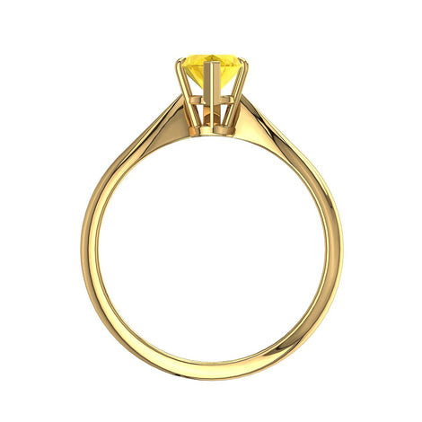 Anello di fidanzamento marquise zaffiro giallo Elodie in oro giallo 2.00 carati