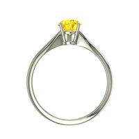 Anello di fidanzamento a pera con zaffiro giallo Elodie in oro bianco 0.30 carati