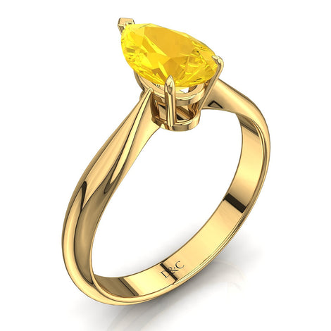 Anello di fidanzamento con zaffiro giallo a pera Elodie in oro giallo 0.50 carati