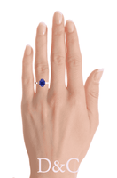 Capucine anello di fidanzamento zaffiro ovale oro rosa 1.70 carati