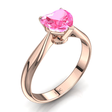 Anello di fidanzamento cuore zaffiro rosa 2.00 carati oro rosa Elodie