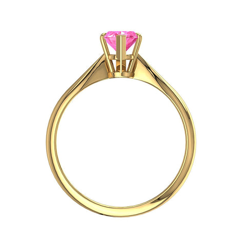Anello di fidanzamento con zaffiro rosa marquise Elodie in oro giallo 0.30 carati