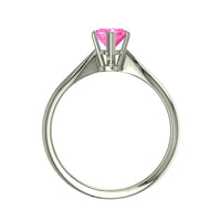 Anello di fidanzamento con zaffiro rosa marquise Elodie in oro bianco 0.50 carati