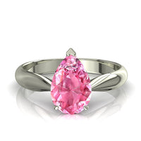 Anello di fidanzamento rosa zaffiro pera 0.70 carati oro bianco Elodie