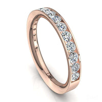 Mezza fede nuziale 13 diamanti rotondi 1.50 carati in oro rosa Ashley