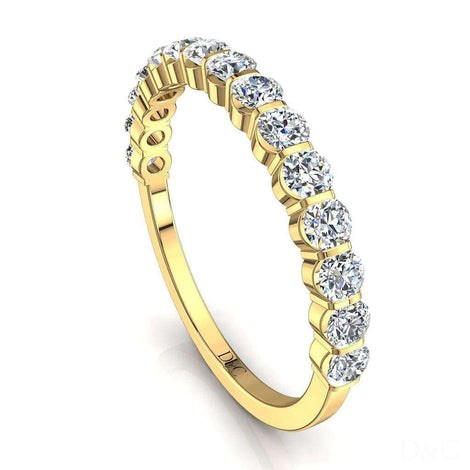 Demi-alliance 15 diamants ronds 2.50 carats or jaune Alicia