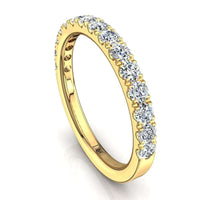 Mezza fede nuziale 19 diamanti tondi oro giallo 1.50 carati Adelia