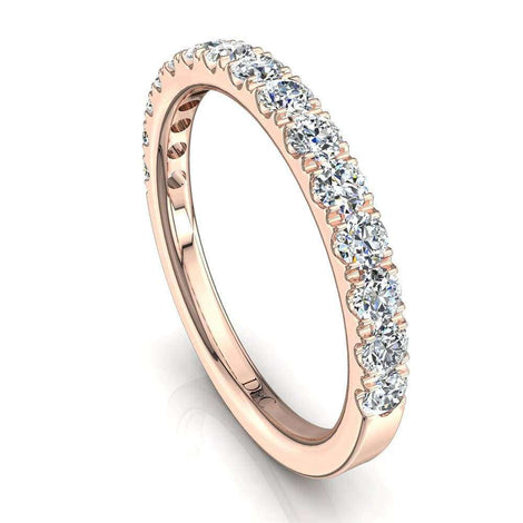 Mezza fede nuziale 19 diamanti tondi oro rosa 1.50 carati Adelia