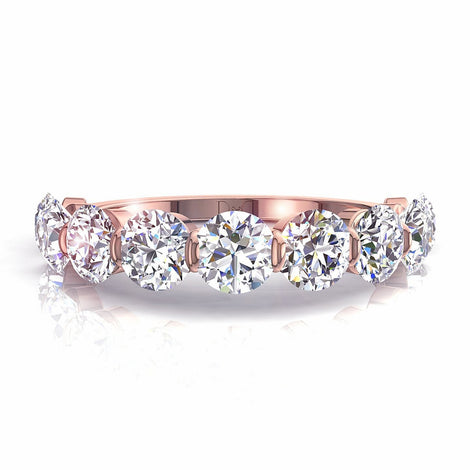 Mezza fede nuziale 9 diamanti rotondi 0.50 carati in oro rosa Alicia