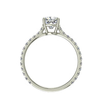 Cindirella Anello di fidanzamento con diamante smeraldo in oro bianco 1.50 carati