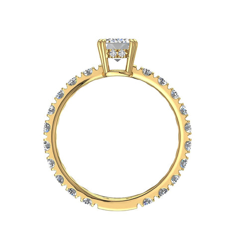 Smeraldo diamante solitario 1.60 carati oro giallo Valentina