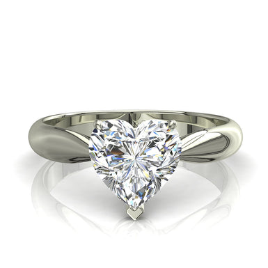 Anello cuore diamante 0.30 carati Elodie I/SI/Oro bianco 18 carati