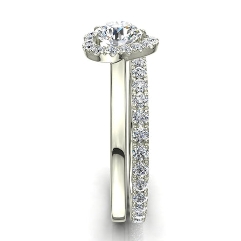 Bague de fiançailles diamant coeur 0.50 carat or blanc Capri