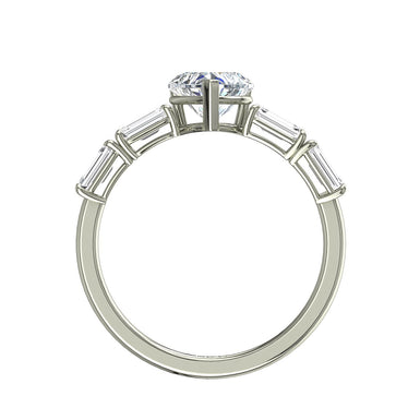 1.10 carat heart diamond and Dora Emerald diamond solitaire ring