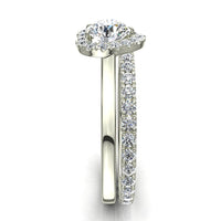 Bague de fiançailles diamant coeur 1.40 carat or blanc Capri