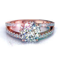 Bague diamant coussin 2.20 carats or rose Recco