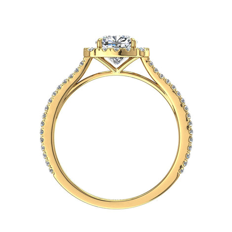 Anello di fidanzamento con diamante a cuscino in oro giallo 2.60 carati Alida
