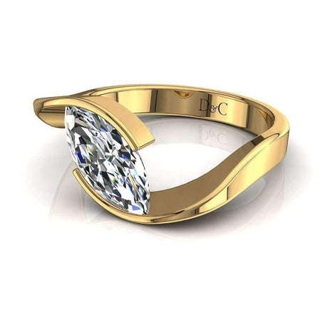 Diamante solitario marquise Sylvia in oro giallo 0.30 carati