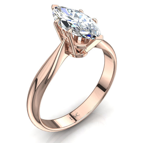Anello di fidanzamento con diamante marquise Elodie in oro rosa 0.50 carati