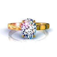 Capucine Anello di fidanzamento con diamante ovale da 0.40 carati in oro giallo