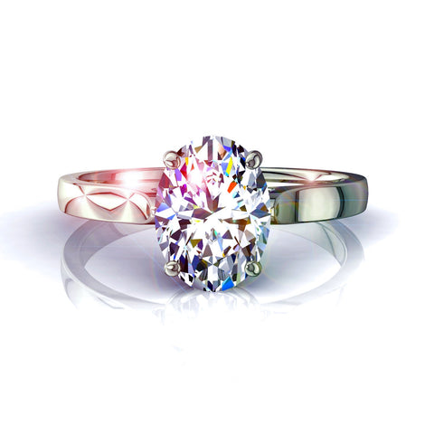 Anello di fidanzamento Capucine in oro bianco 0.50 carati con diamante ovale