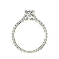 Cindirella Anello di fidanzamento con diamante ovale in oro bianco 0.60 carati