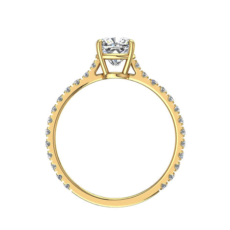 Bague de fiançailles diamant ovale 0.60 carat or jaune Cindirella
