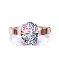 Bague de fiançailles diamant ovale 0.70 carat or rose Cindy