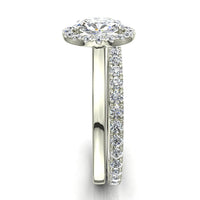 Anello di fidanzamento Capri in oro bianco 0.80 carati con diamante ovale